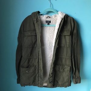 Topshop sherpa lined parka